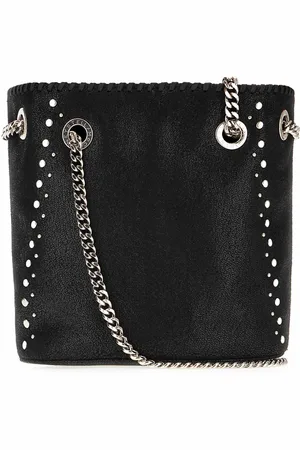 Stella McCartney Black shaggy deer Falabella bucket bag
