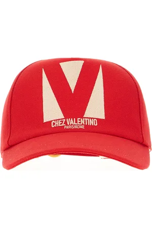 VALENTINO Red cotton baseball cap