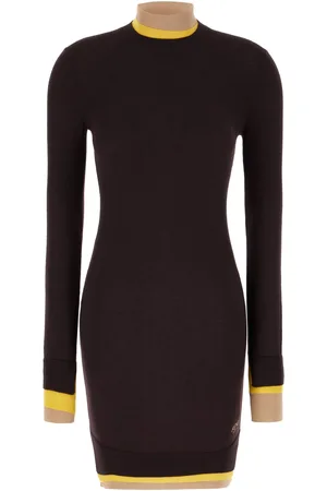 Fendi Aubergine wool blend dress
