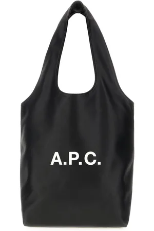 A.P.C. Black synthetic leather small Ninon shopping bag