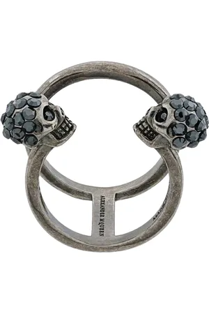 Alexander McQueen Double Skull Thin Ring