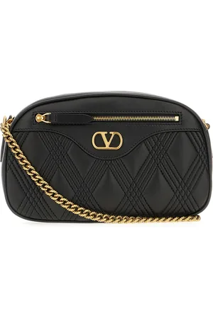 VALENTINO Black nappa leather Quiltie 67 crossbody bag