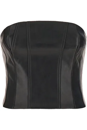 AMIRI Black synthetic leather top