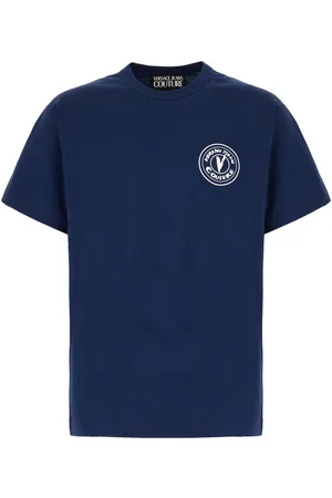 VERSACE Blue cotton t-shirt