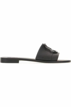 Moncler Black rubber slippers