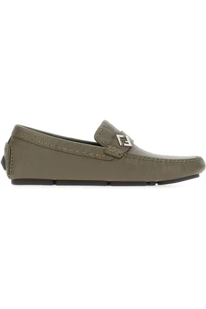Fendi Mud leather loafers