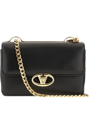 VALENTINO Black nappa leather VLogo crossbody bag