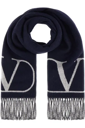 VALENTINO Embroidered wool blend scarf
