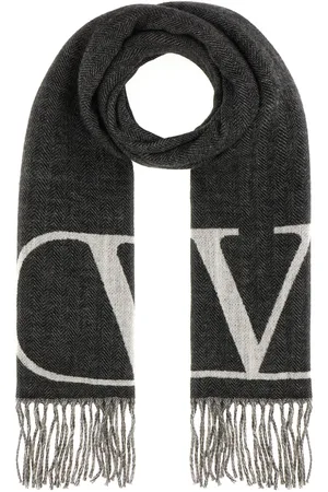 VALENTINO Embroidered wool blend scarf