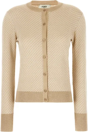 Fendi Embroidered silk blend cardigan