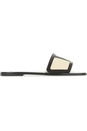 VALENTINO Black leather Viva Superstar slippers