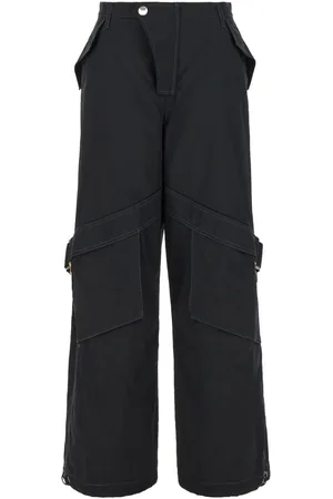 DION LEE Black cotton blend cargo pant