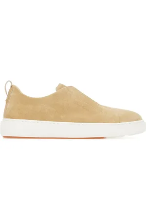 santoni Beige suede slip ons