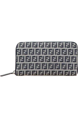 Fendi 2000-2010 Zucchino Canvas Zip Around Long Wallet