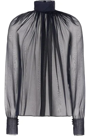 Saint Laurent Navy blue silk blouse