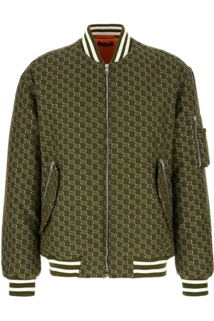 Gucci Embroidered cotton padded bomber jacket