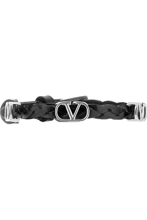 VALENTINO Black leather bracelet