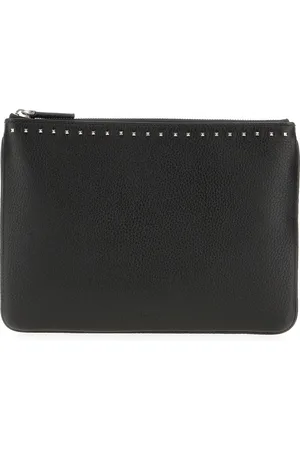 VALENTINO Black leather pouch