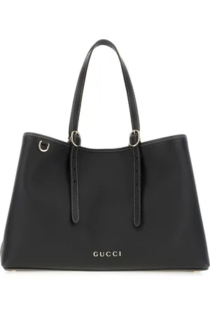 Gucci Black leather GG Emblem shopping bag