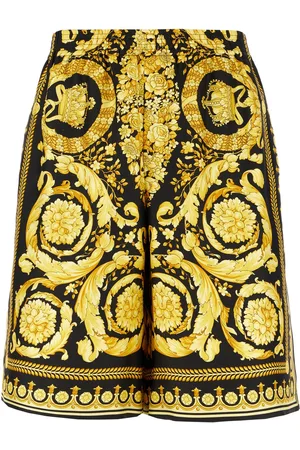 VERSACE Printed silk bermuda shorts