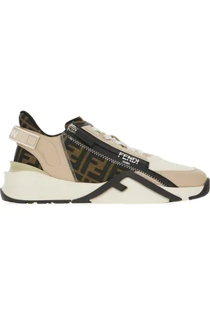 Fendi Multicolor leather and fabric Flow sneakers