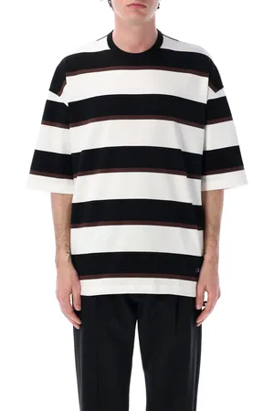 Comme des Garçons Stripes Coulisse S/S Tee Black Brown White