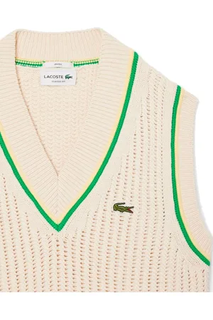 Lacoste Pull sans manches maille effet crochet