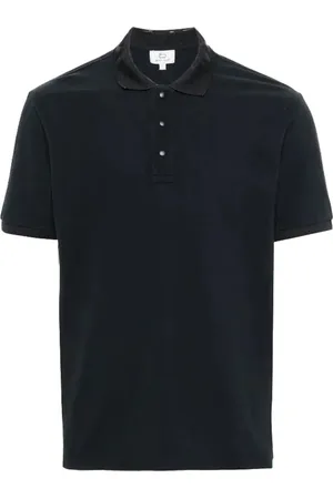Woolrich Embossed Logo Polo Melton Blue