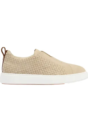 santoni Geweven Sneaker Beige