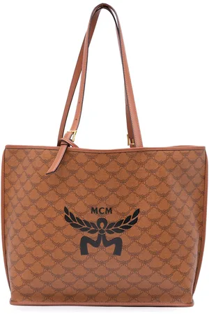 MCM 2005-2024 Medium Lauretos Coated Canvas Himmel Shopper Tote