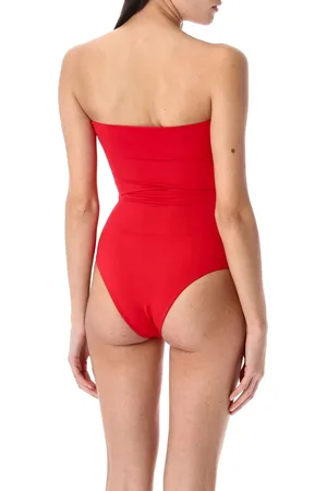 MAGDA BUTRYM Swimsuit Bustier Rose Side Rosso