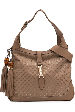Gucci 2016-2024 Medium Diamante Perforated Calfskin New Jackie Satchel