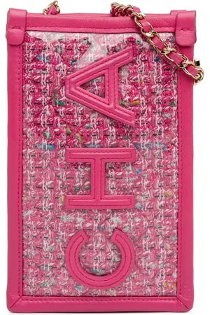 CHANEL 2019 Tweed and PVC Phone Clutch with Chain