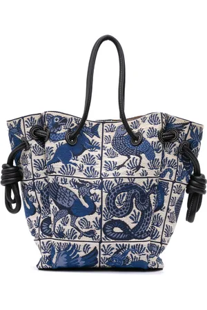 Loewe 2019 William de Morgan Small Canvas Flamenco Knot Tote