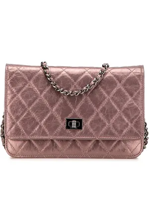 CHANEL 2008-2009 Reissue 2.55 Quilted Metallic Aged Calfskin Wallet on Chain