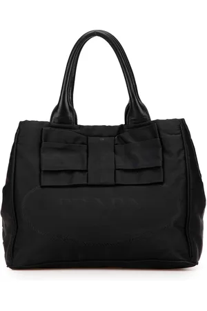 Prada 2013-2024 Tessuto Canapa Logo Bow Satchel