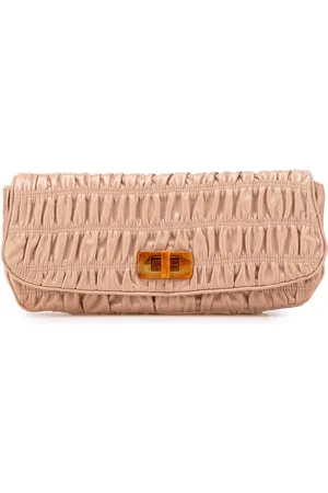 Prada 2000-2013 Nappa Gaufre Turn Lock Clutch