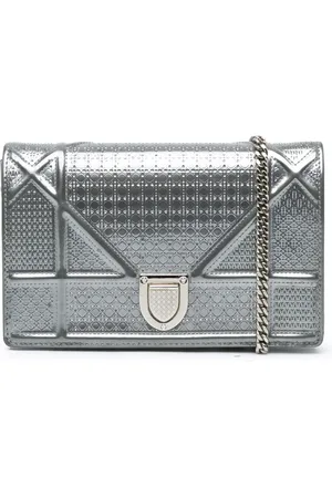 Dior 2019 Metallic Patent Microcannage ama Wallet on Chain