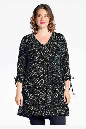 Yoek Cardigan wide bot string DOTS | Zwart | Maat S