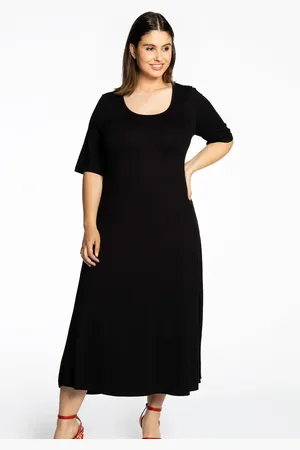 Yoek Long dress VI/EA | Zwart | Maat 38/40
