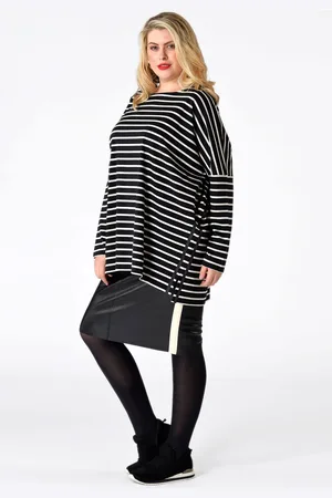 Yoek Imitatieleren rok met strepen | Zwart | Maat S