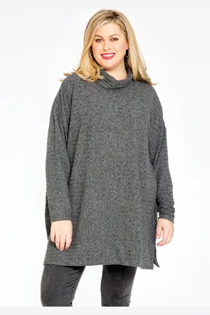 Yoek Pullover high neck | Grijs | Maat 38/40