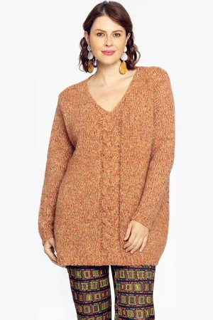 Yoek Trui met kabeldetail lurex | Roze | Maat 38/40