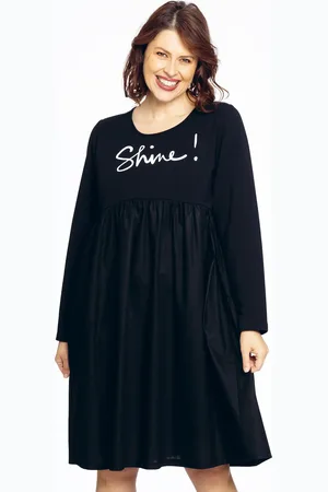 Yoek Sweater-jurk SHINE | Zwart | Maat 38/40