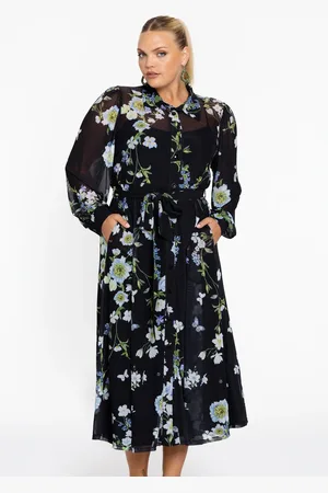 Yoek Jurk flare BLUETT | Zwart | Maat 38/40