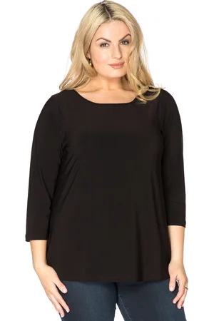 Yoek Shirt driekwart mouwen | Zwart | Maat 38/40