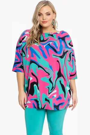 Yoek Shirt kimono mouw | Turquoise | Maat 38/40