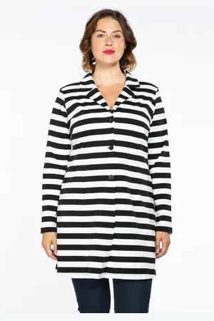Yoek Blazer BIG STRIPE | Wit | Maat 38/40
