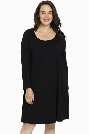 Yoek Jurk lange mouwen | Zwart | Maat 38/40