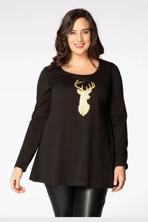 Yoek Tuniek rendier flare | Zwart | Maat 38/40